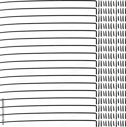 Horizontal lines and small vertical lines