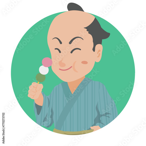 団子を食べる江戸時代の町人