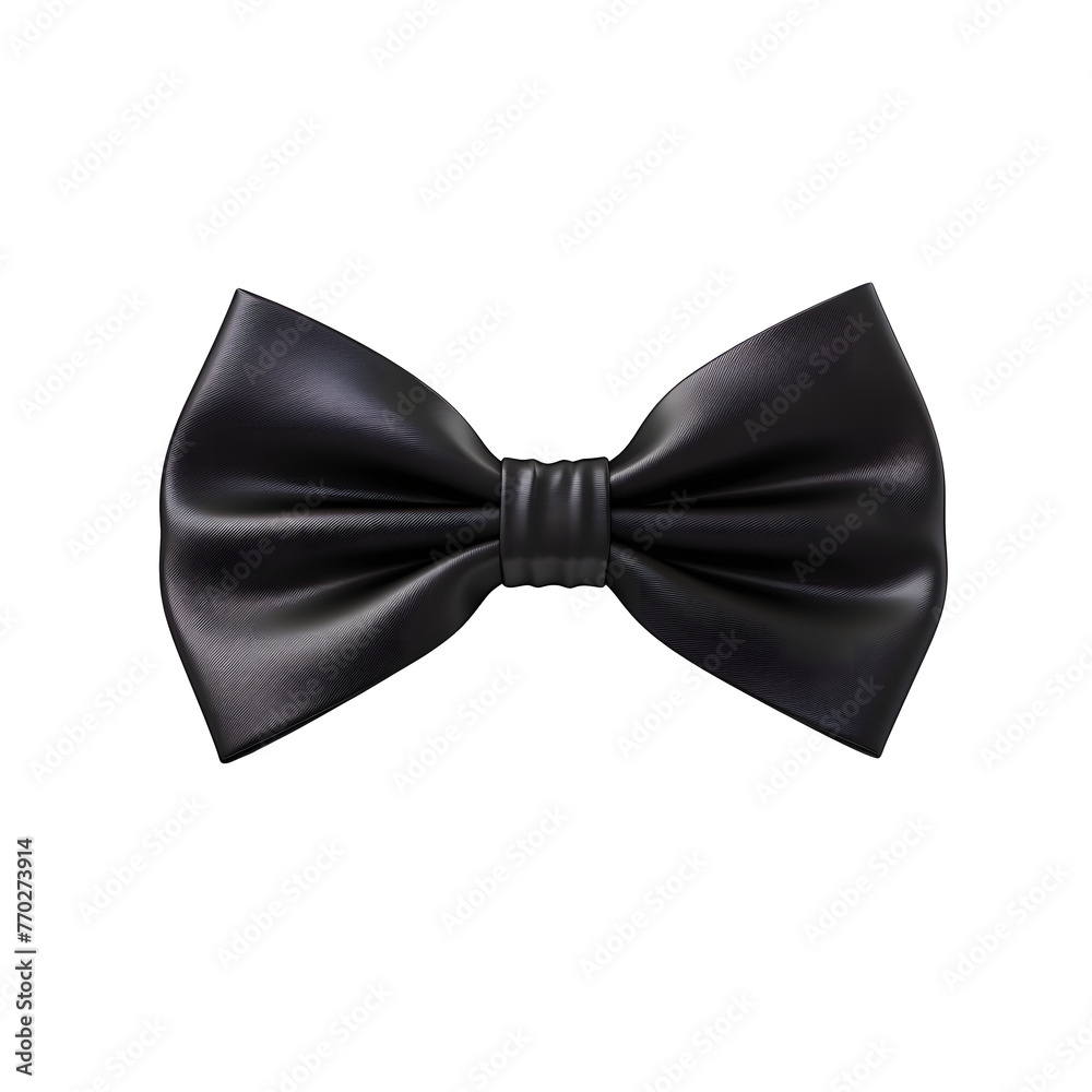 Black Bow Tie, Black ribbon bow isolation on white and transparent background Black Bow Tie, Black ribbon bow isolation on white and transparent background