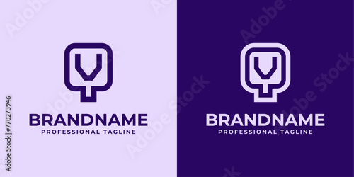 Modern Initials QV and VQ Logo, suitable for business with QV or VQ initials
