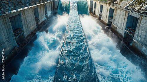 A Serene Cascade: Hydroelectric Power in Motion photo