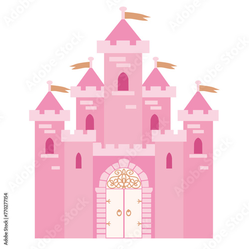 Castle vector cartoon illustration