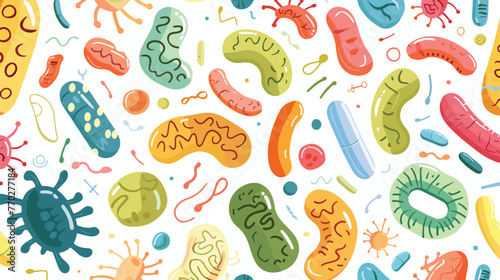 Simple Seamless pattern with human microbiome flora photo