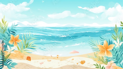 highy qaulity Summer Colorful Beach Wallpaper hd Background © shahzaib