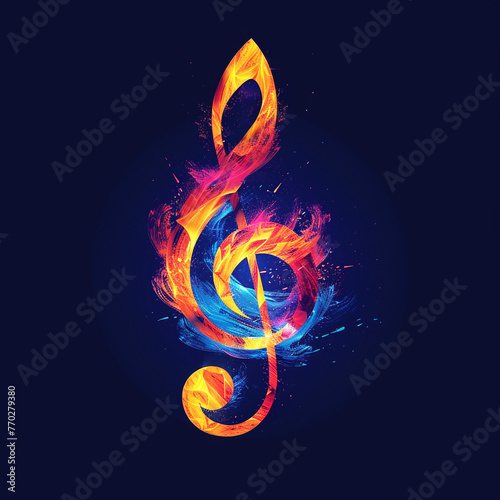 Harmony Symbol: Vibrant Treble Clef