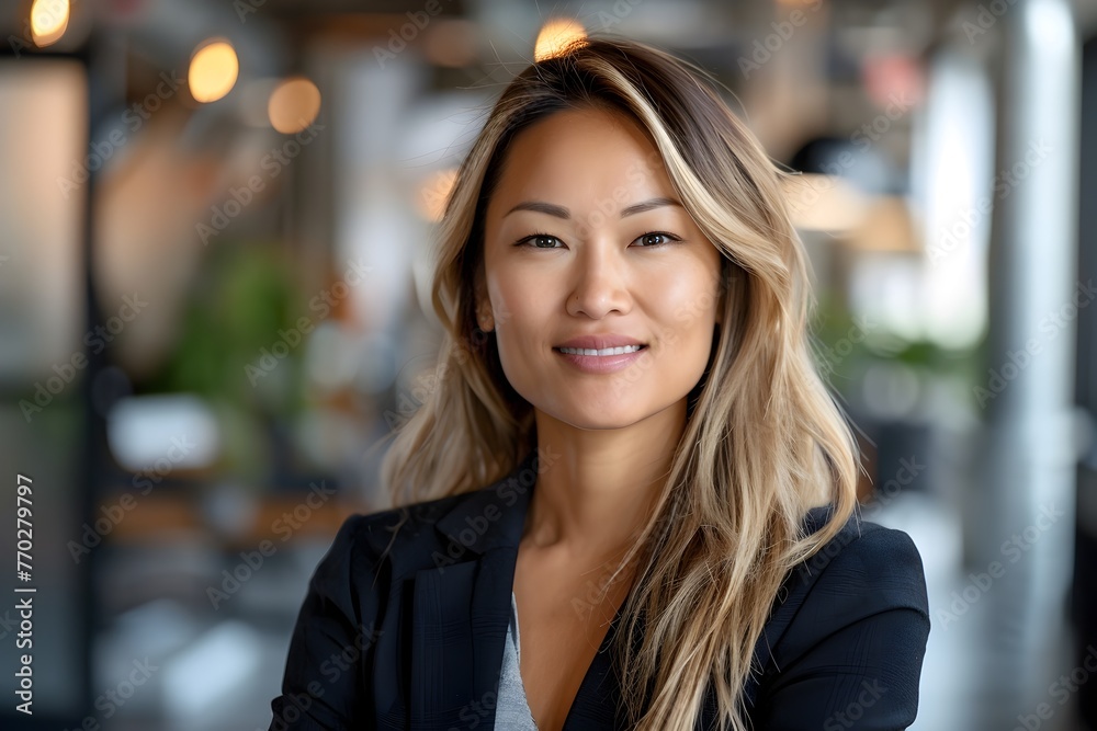 Thriving Professional Woman in Modern Corporate Office Setting Thriving Professional Woman in Modern Corporate Office Setting