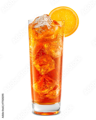 Aperol Spritz cocktail on transparent background, png 