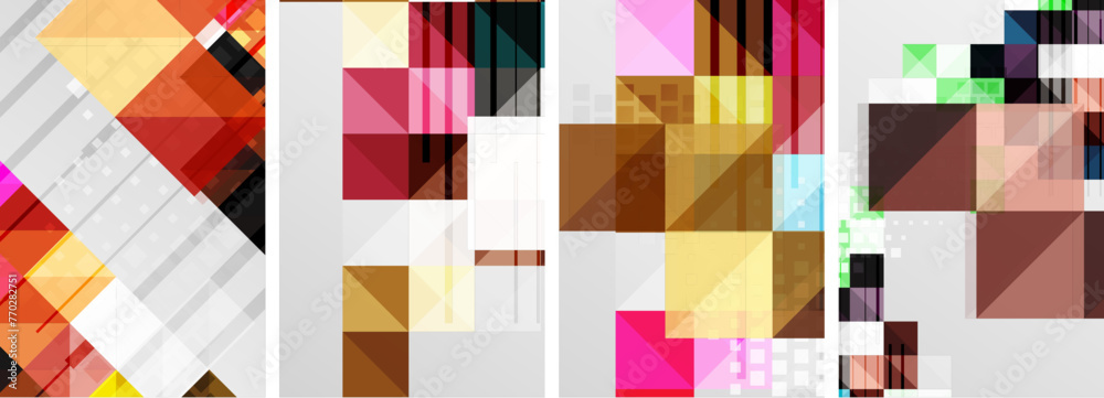 Square abstract poster set. Vector Illustration For Wallpaper, Banner, Background, Card, Book Illustration, landing page Square abstract poster set. Vector Illustration For Wallpaper, Banner, Background, Card, Book Illustration, landing page