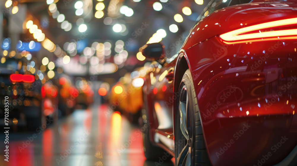 New Cars on Display with Bokeh Effect New Cars on Display with Bokeh Effect