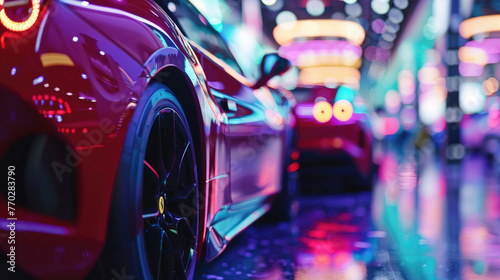 New Cars on Display with Bokeh Effect © Thanos