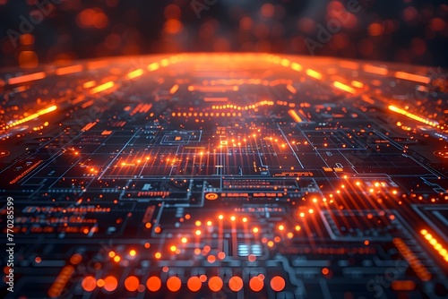 Colossal Candlestick Chart Landscape Surrounded by Captivating Luminous Infographics in a Vast D Trading Data Visualization