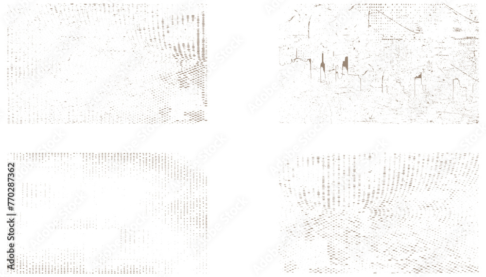 set of grunge textures. collection of 4 grunge wall image. vector illustration.