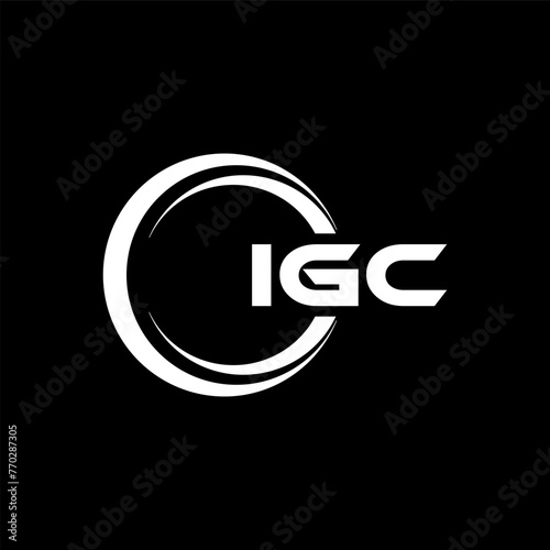 IGC letter logo design in illustration. Vector logo, calligraphy designs for logo, Poster, Invitation, etc. photo