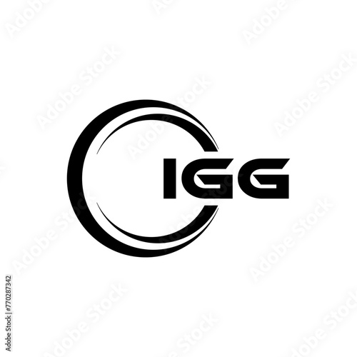 IGG letter logo design in illustration. Vector logo, calligraphy designs for logo, Poster, Invitation, etc.
