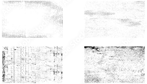 set of grunge textures. collection of 4 grunge wall image. vector illustration.