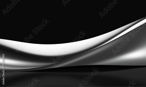 abstract smooth metal wave on black background