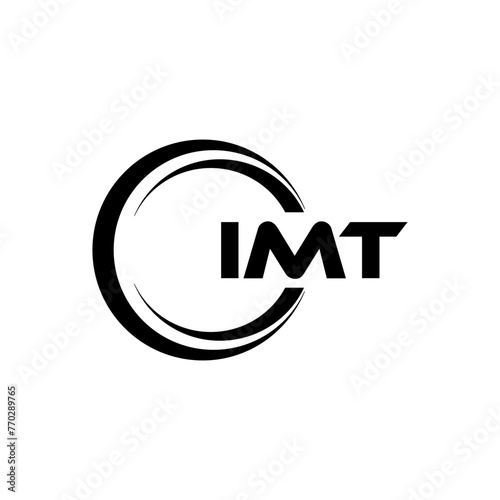 IMT letter logo design with white background in illustrator, cube logo, vector logo, modern alphabet font overlap style. calligraphy designs for logo, Poster, Invitation, etc. photo