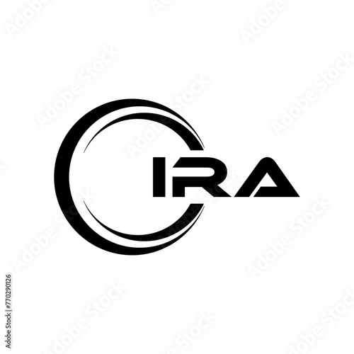 IRA letter logo design with white background in illustrator, cube logo, vector logo, modern alphabet font overlap style. calligraphy designs for logo, Poster, Invitation, etc.