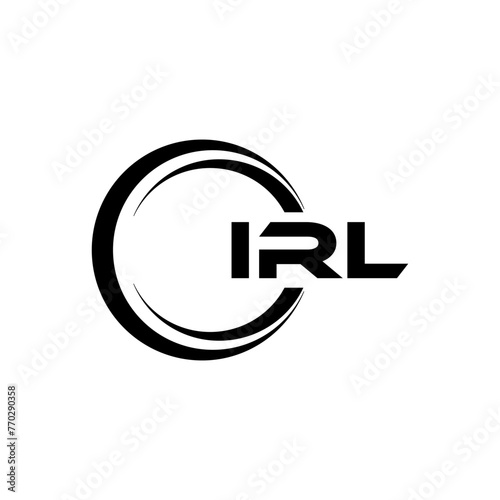 IRL letter logo design with white background in illustrator, cube logo, vector logo, modern alphabet font overlap style. calligraphy designs for logo, Poster, Invitation, etc. photo