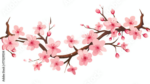 Twigs of Sakura or Cherry Blossom Arranged in Corne