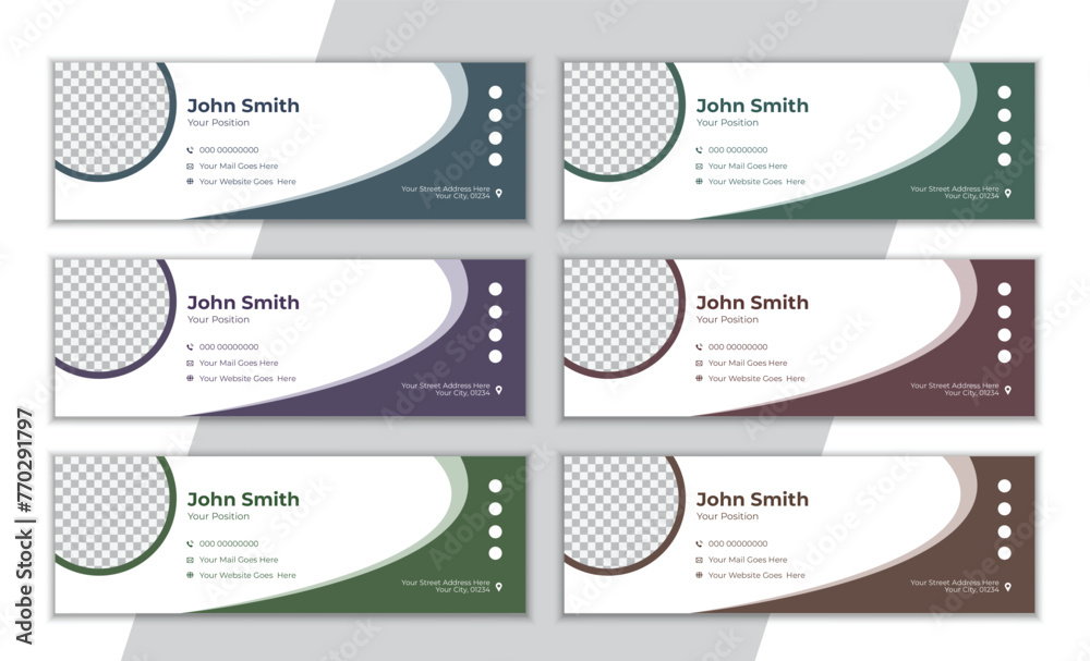 Creative simple colorful email signature design template. Creative simple colorful email signature design template.