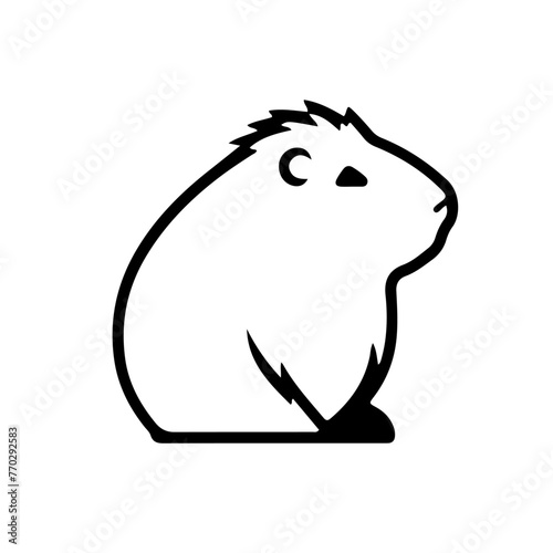 Capybara a simple vector image The muzzle of an animal Logo icon