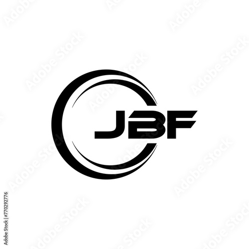 JBF letter logo design with white background in illustrator, cube logo, vector logo, modern alphabet font overlap style. calligraphy designs for logo, Poster, Invitation, etc.