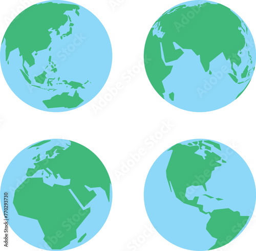 様々な地球のベクターイラストセット