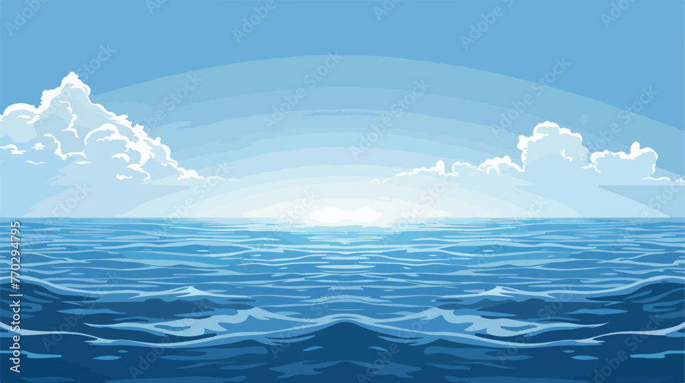 Vector calm sea or ocean surface with small waves a