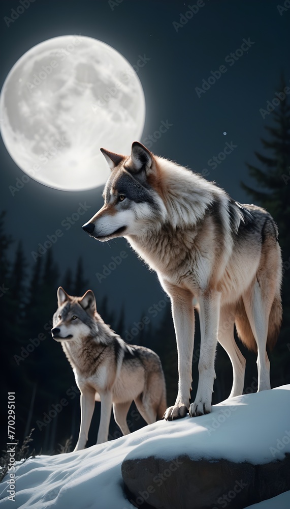 Fototapeta premium 달빛늑대