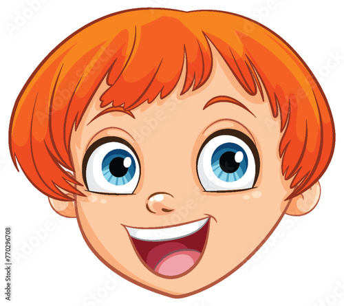 Vector illustration of a cheerful young boy