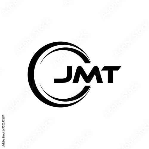 JMT letter logo design with white background in illustrator, cube logo, vector logo, modern alphabet font overlap style. calligraphy designs for logo, Poster, Invitation, etc. photo