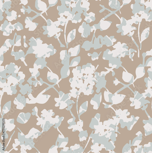 seamless pattern floral pattern textile vector tropical bicolor faces flower leaves miniprint animal geometric