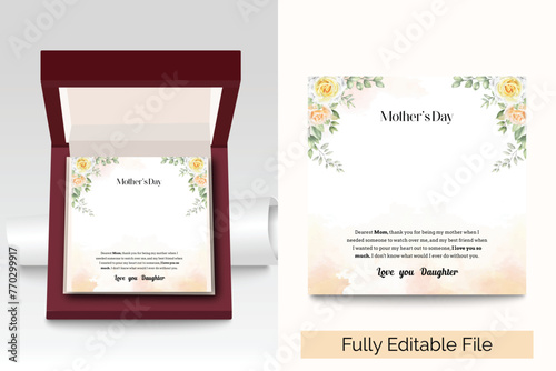 Mother's Day shine on jewelry message card template design