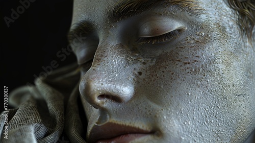 Artistic rendition of sleeping, 3D human figure, serene ,ultra HD,clean sharp