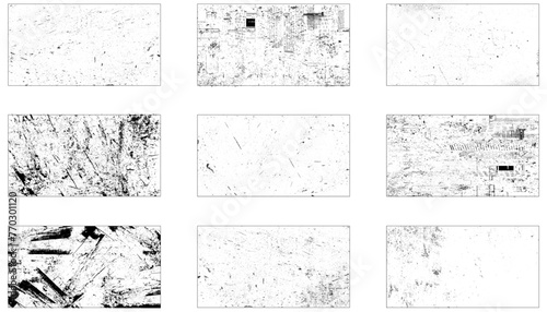 set of grunge textures. collection of 9 grunge wall image. vector illustration.