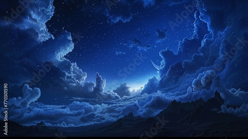 Night sky landscape .