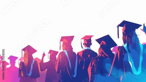 Celebrate the graduation of students, diploma academic concept