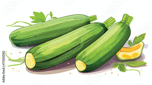 Zucchini or Marrow Ripe Vegetable as Organic Food 