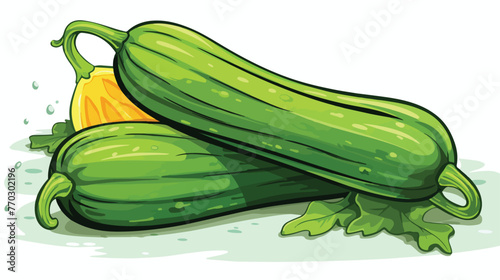 Zucchini or Marrow Ripe Vegetable as Organic Food 