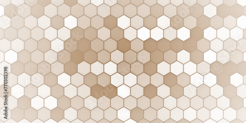 Seamless pattern of the hexagon. Illustration of hexagon pattern. Brown hexagon wall