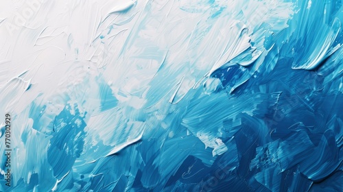 Abstract background of vivid blue and white color mixing with different tints creating uneven surface - generative ai