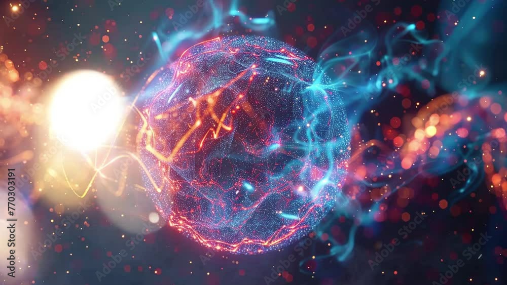 quantum computer technology concept. seamless looping overlay 4k virtual video animation background quantum computer technology concept. seamless looping overlay 4k virtual video animation background