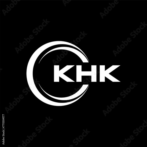 KHK letter logo design in illustration. Vector logo, calligraphy designs for logo, Poster, Invitation, etc.