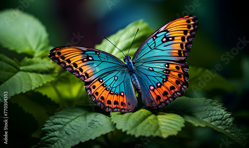 Beautiful butterfly on a flower. Colorful butterfly in the nature © Ilham