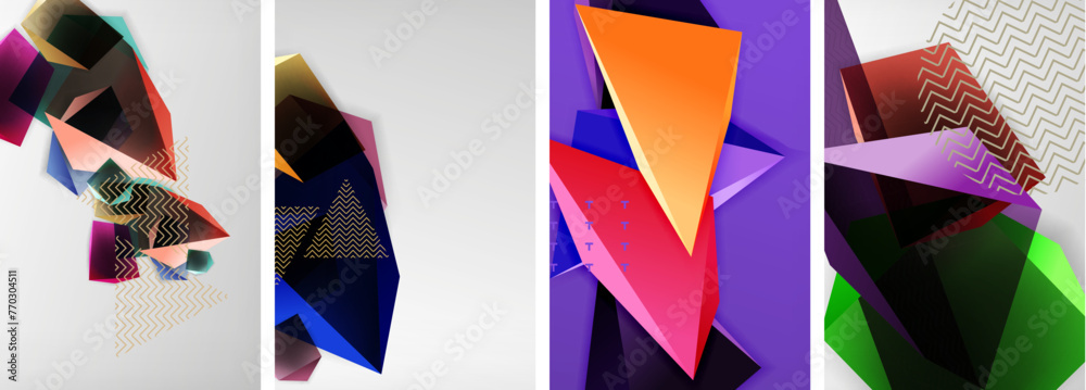 Trendy low poly 3d triangle shapes and other geometric elements background designs for wallpaper, business card, cover, poster, banner, brochure, header, website Trendy low poly 3d triangle shapes and other geometric elements background designs for wallpaper, business card, cover, poster, banner, brochure, header, website