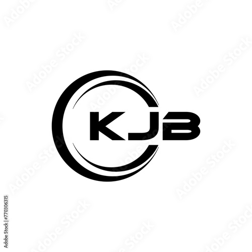 KJB letter logo design with white background in illustrator, cube logo, vector logo, modern alphabet font overlap style. calligraphy designs for logo, Poster, Invitation, etc. photo