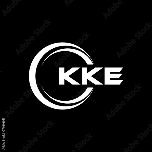 KKE letter logo design with black background in illustrator, cube logo, vector logo, modern alphabet font overlap style. calligraphy designs for logo, Poster, Invitation, etc. photo