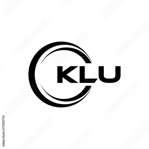 KLU letter logo design with white background in illustrator, cube logo, vector logo, modern alphabet font overlap style. calligraphy designs for logo, Poster, Invitation, etc. photo