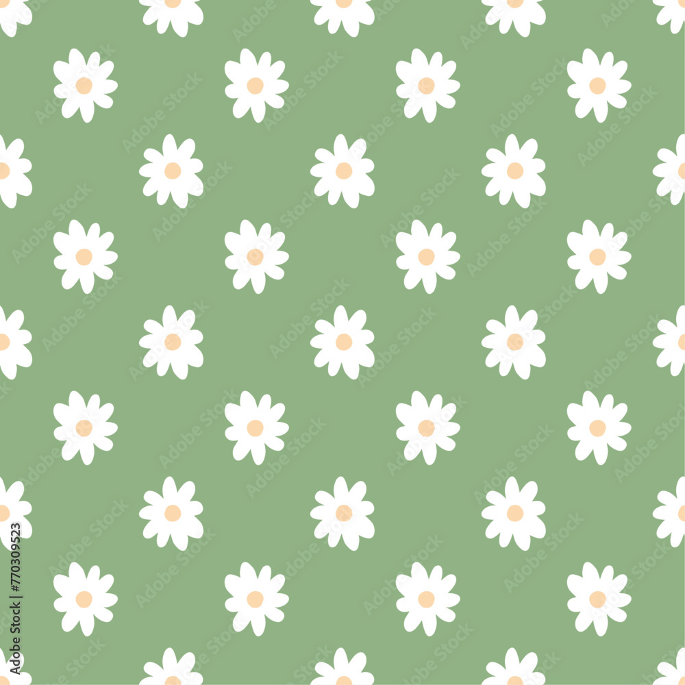 Flowers seamless pattern, nature minimalist hugge illustration Flowers seamless pattern, nature minimalist hugge illustration
